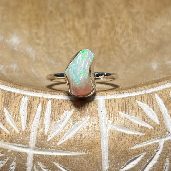 NWOT Natural Raw Ethiopian Opal 925 Sterling Silver Ring - Picture 3 of 16
